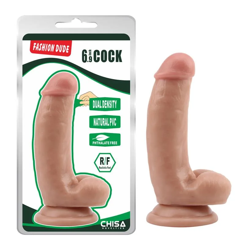 Dildo Dupla Densidade Dude Chisa Natural 17,5 cm — vista 2 de 3