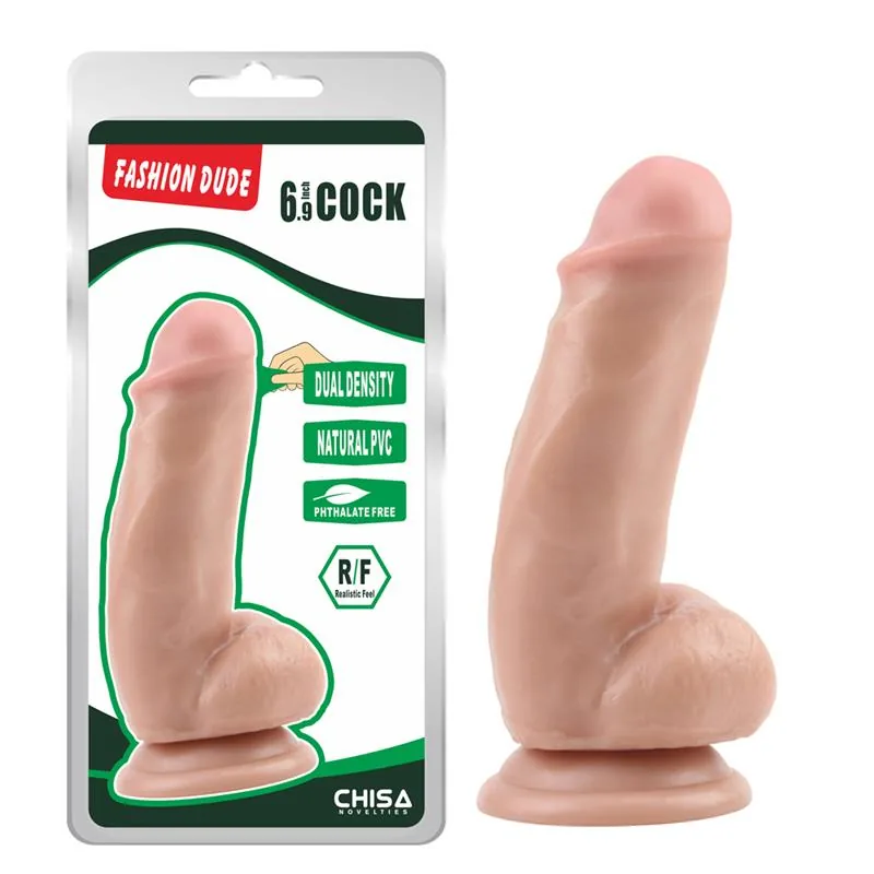 Dildo Dupla Densidade Fashion Dude Chisa Natural 17,5 cm — vista 2 de 3