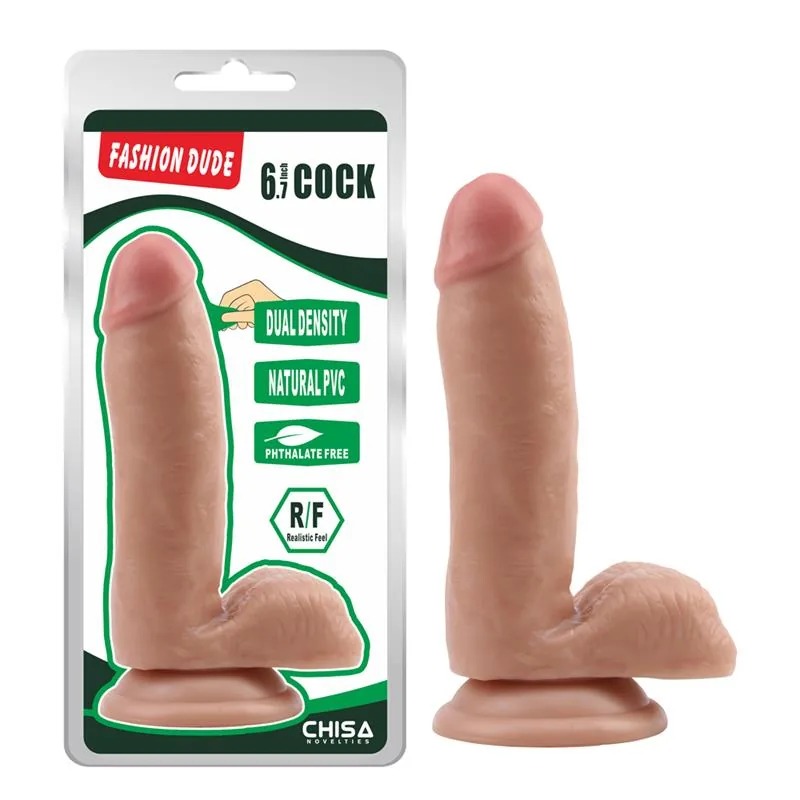Dildo Dupla Densidade Fashion Dude Chisa Natural 17 cm — vista 2 de 3
