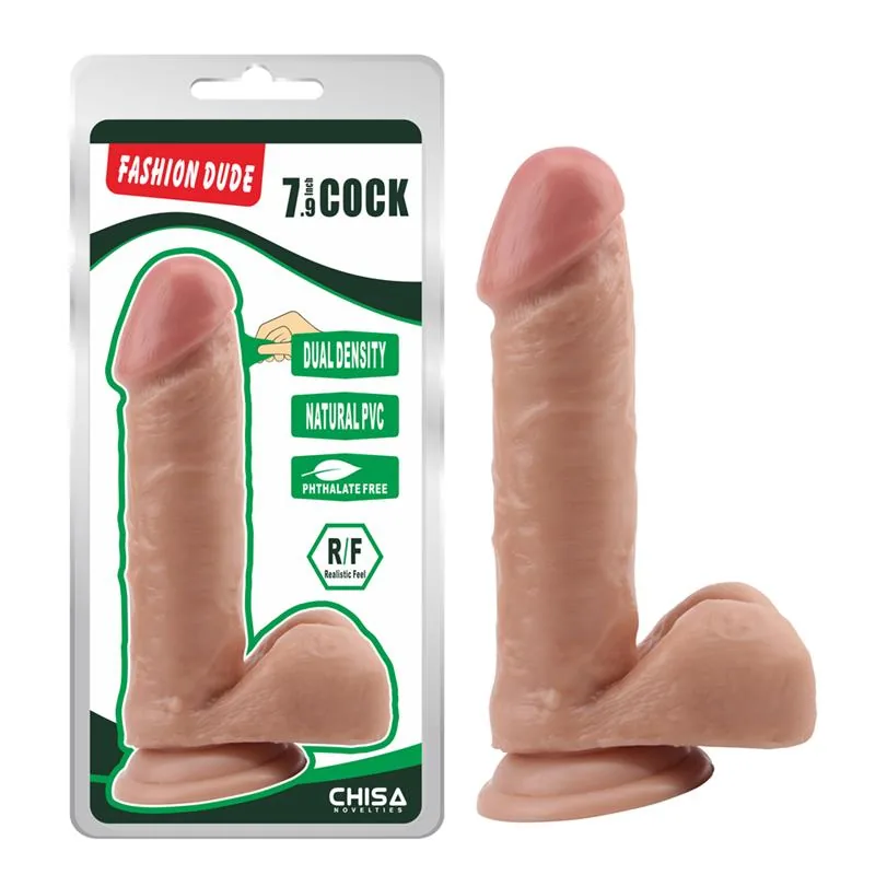 Dildo Dupla Densidade Fashion Dude Chisa Natural 20 cm — vista 2 de 3