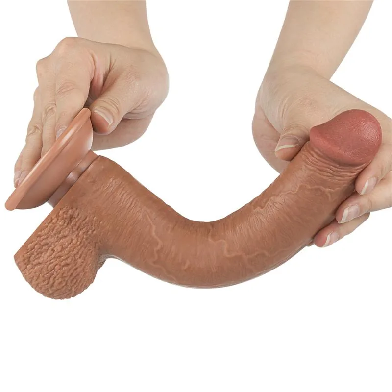 Dildo com Pele Retrátil Lovetoy Bronzeado 23 cm — vista 2 de 3