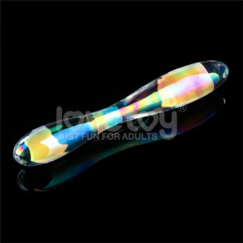 Dildo de Vidro Twilight Gleam Double Delight Brilha no Escuro Lovetoy 19 cm — vista 2 de 3