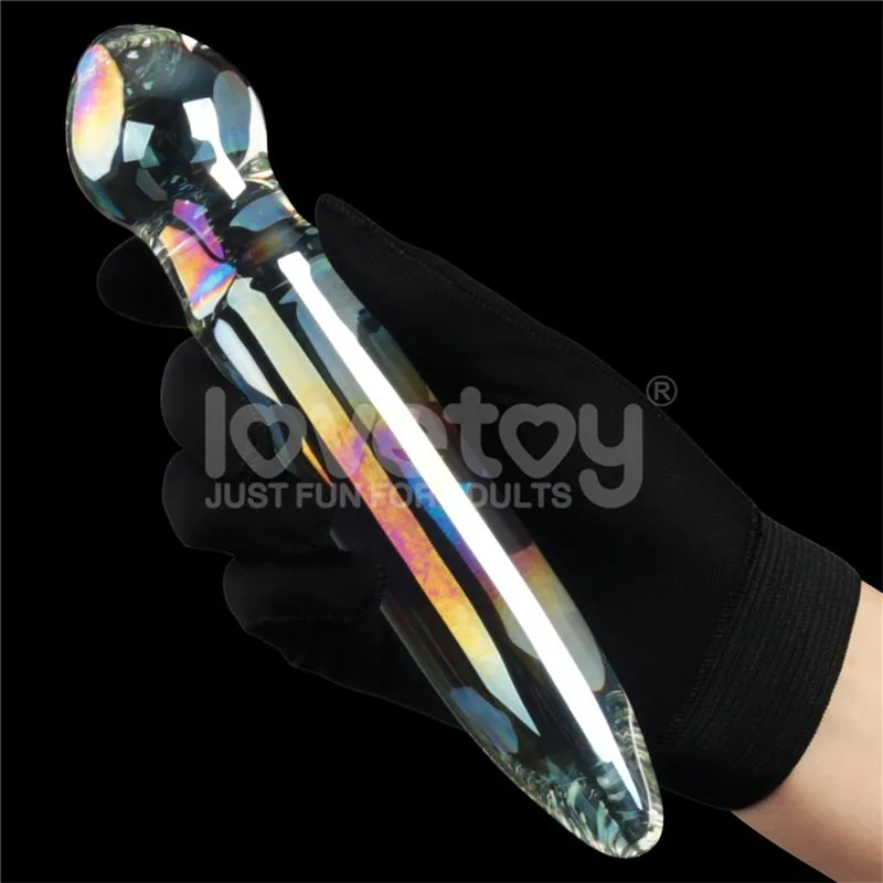 Dildo de Vidro Twilight Gleam Prism Glass Brilha no Escuro Lovetoy 18 cm