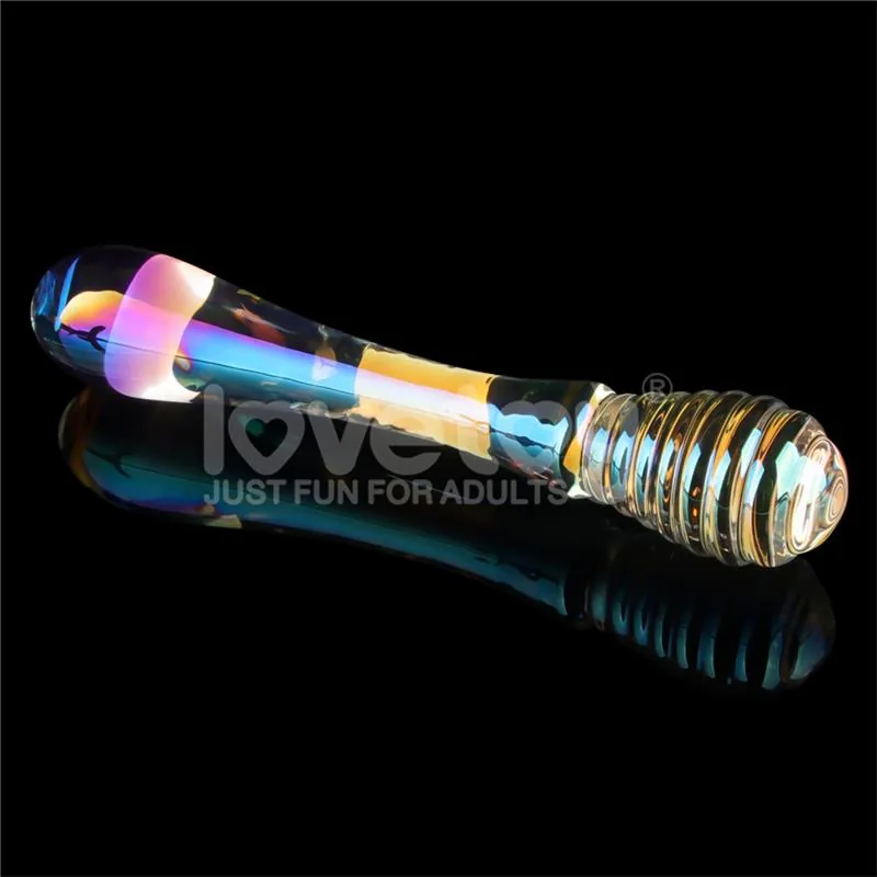 Dildo de Vidro Twilight Gleam Twin Pleasures Brilha no Escuro Lovetoy 19 cm — vista 3 de 3
