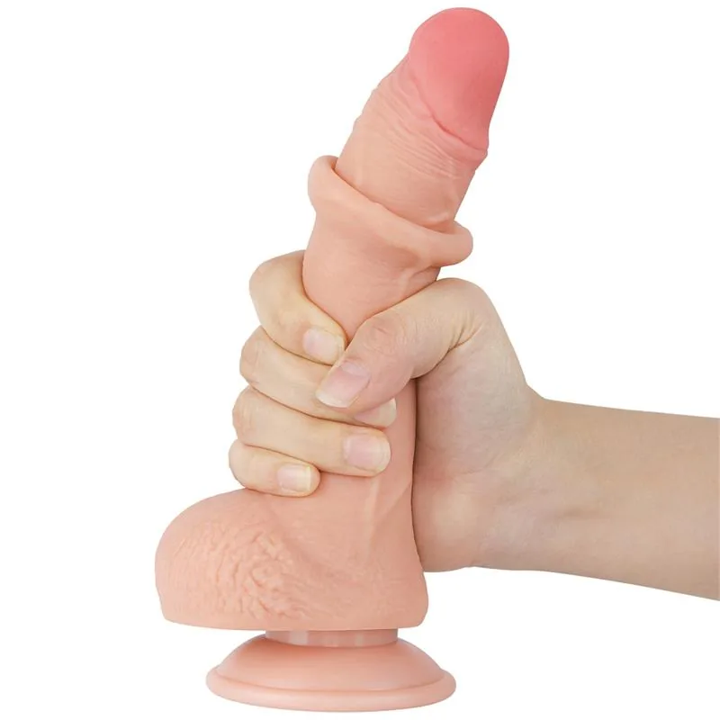 Dildo Dupla Camada Pele Deslizante 7,5