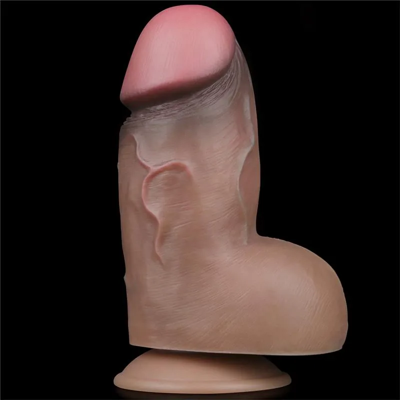 Dildo Dupla Camada Platinum Silicone Lovetoy Natural 18 cm — vista 2 de 3