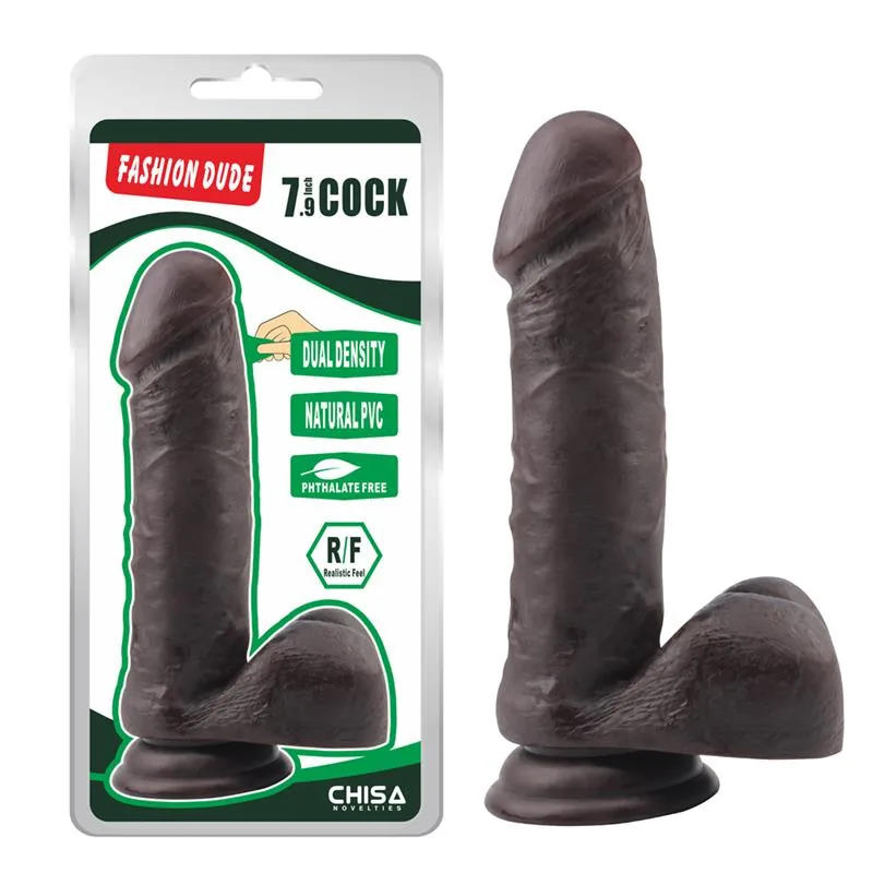 Dildo Dupla Densidade Fashion Dude Castanho — vista 2 de 3