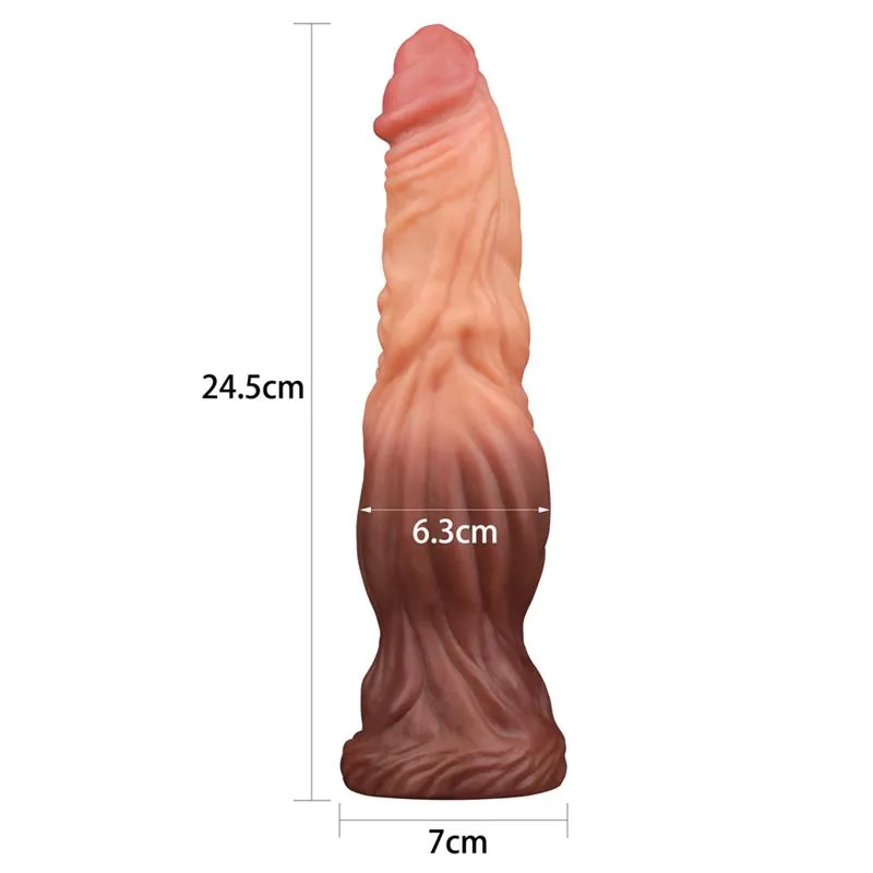 Dildo Dupla Camada Nature Lovetoy Cor de Pele 24,5 cm — vista 2 de 3
