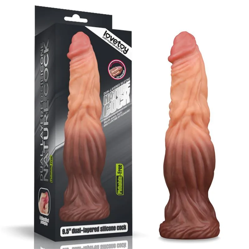 Dildo Dupla Camada Nature Lovetoy Cor de Pele 24,5 cm — vista 3 de 3