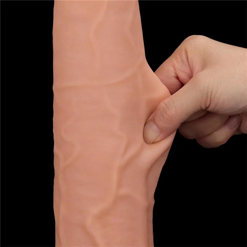 Dildo Dupla Densidade Pele Retrátil 34cm — vista 3 de 3