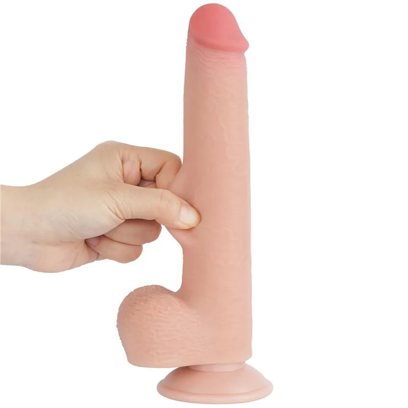 Dildo Dupla Densidade Pele Retrátil Lovetoy Tom de Pele 23 cm — vista 3 de 3