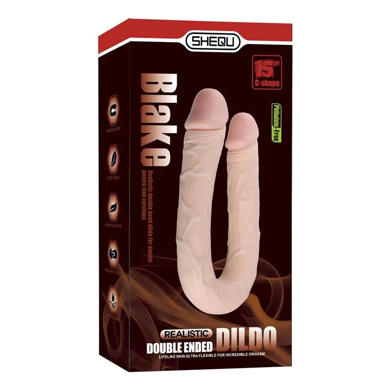 Dildo Duplo Blake em U Shequ 46 cm