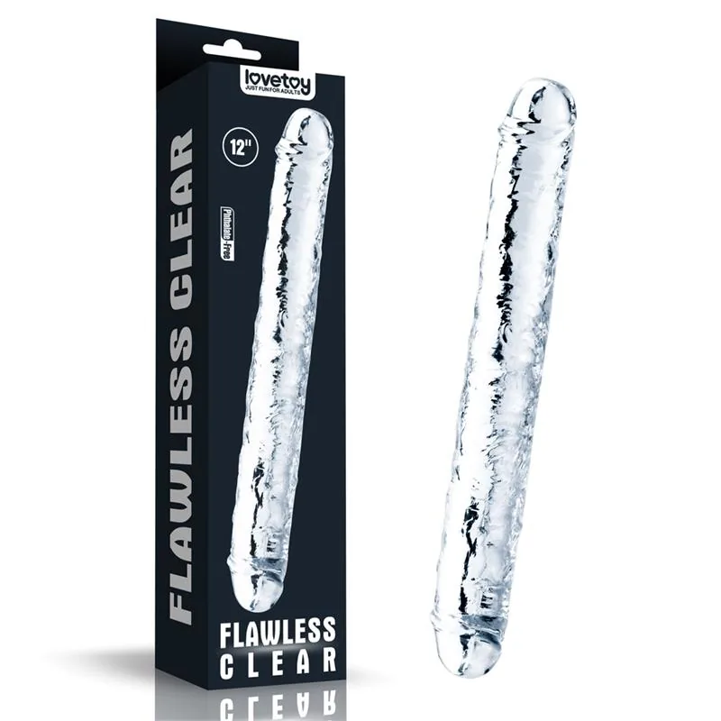 Dildo Duplo Flawless Clear Lovetoy Transparente 30 cm — vista 2 de 2