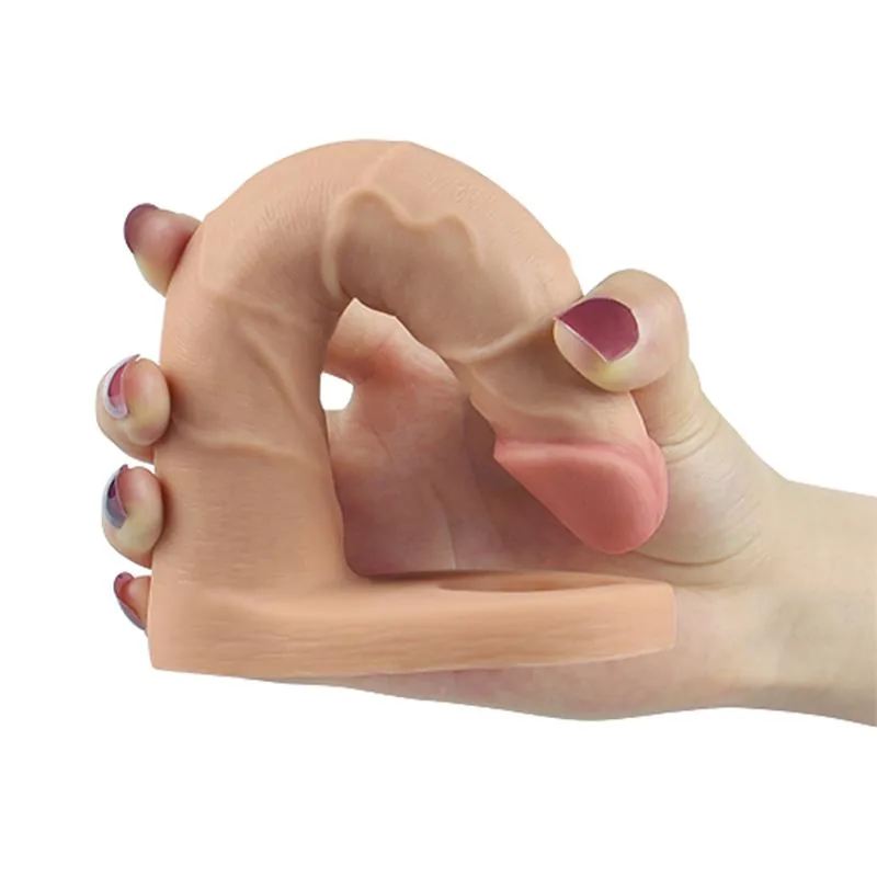 Dildo Duplo Ultra Macio Lovetoy Cor de Pele 18 cm — vista 2 de 3