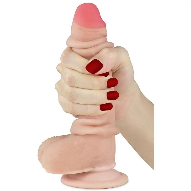 Dildo com Pele Retrátil Lovetoy Tom de Pele 18 cm