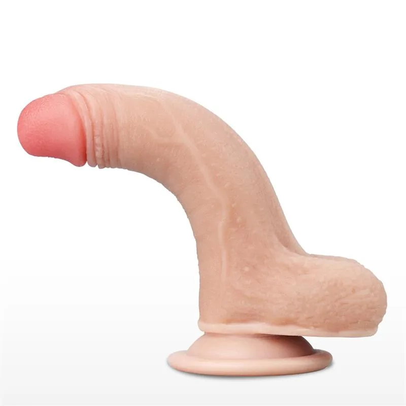 Dildo com Pele Retrátil Lovetoy Tom de Pele 18 cm — vista 2 de 3