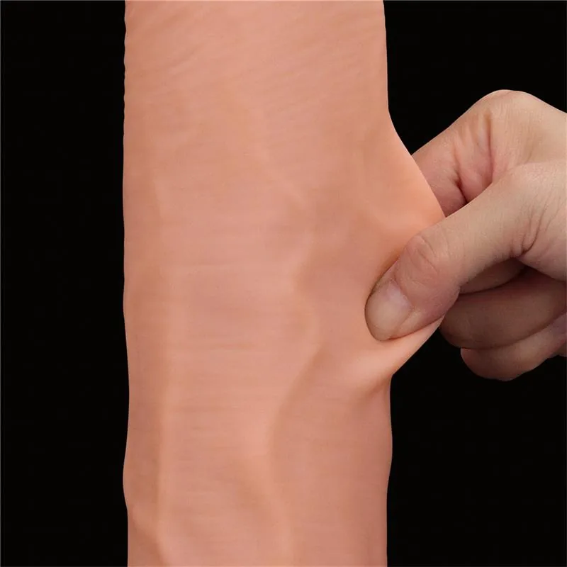 Dildo Dupla Densidade Pele Retrátil Lovetoy Tom de Pele 35 cm — vista 3 de 3