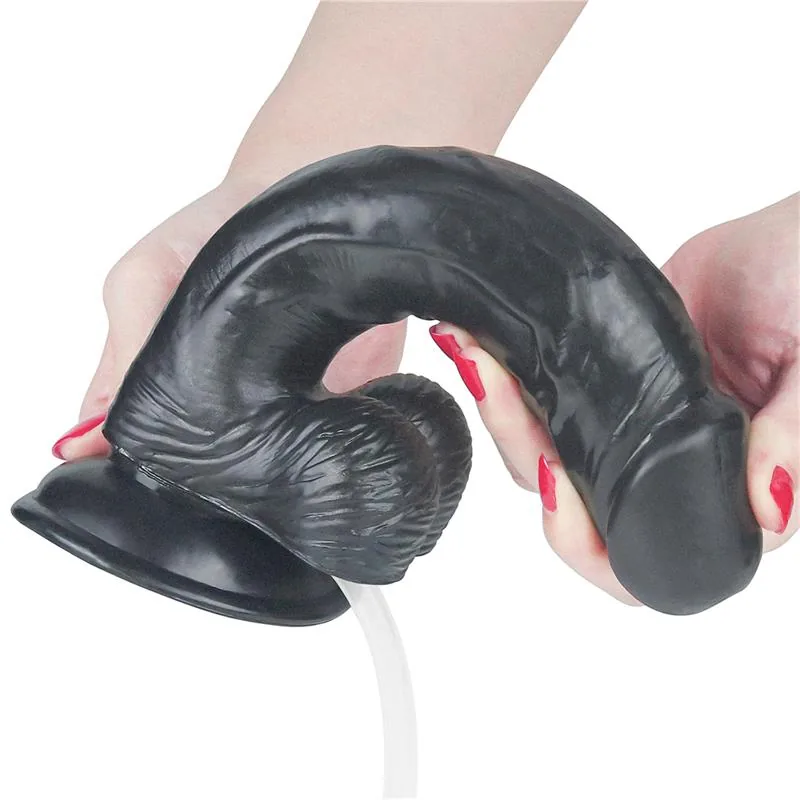 Dildo Ejaculador Lovetoy Preto 23 cm — vista 3 de 3
