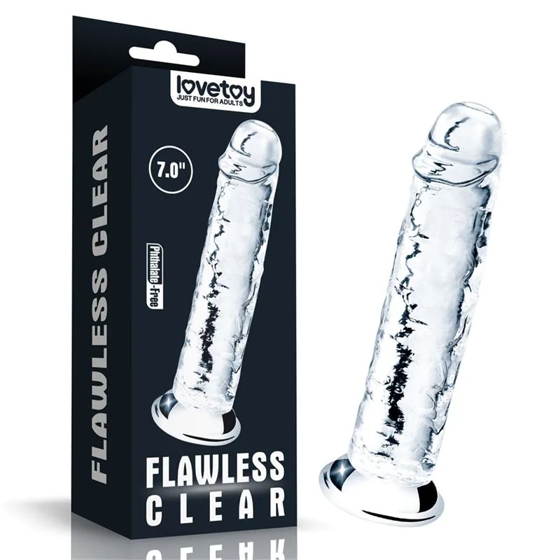 Dildo Flawless Clear Lovetoy Transparente 18 cm — vista 2 de 2