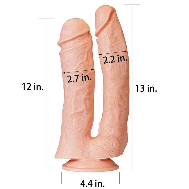 Dildo Duplo King Lovetoy Tom de Pele 30 cm — vista 2 de 3