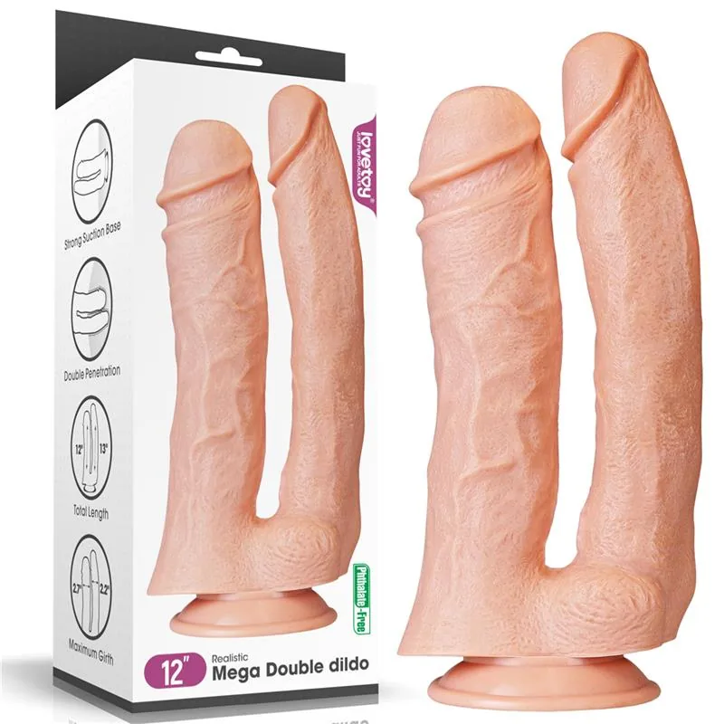 Dildo Duplo King Lovetoy Tom de Pele 30 cm — vista 3 de 3