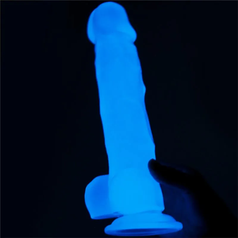 Dildo Lumino Luz Azul Lovetoy 16,5 cm — vista 2 de 3