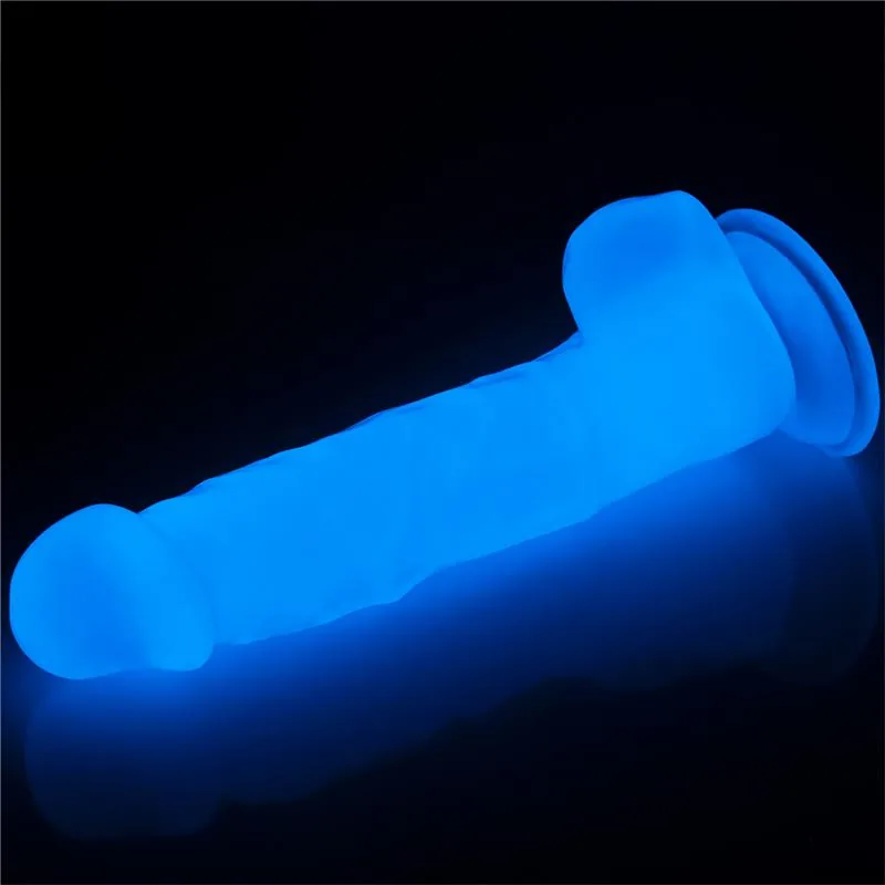 Dildo Lumino Luz Azul Lovetoy 16,5 cm — vista 3 de 3