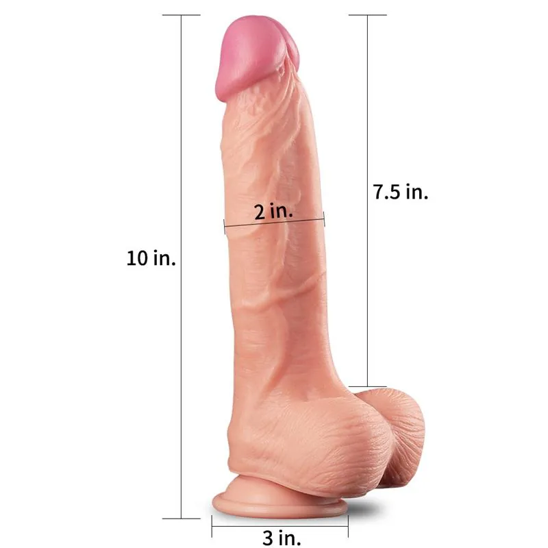 Dildo Dupla Camada Nature Lovetoy Natural 25 cm — vista 2 de 3