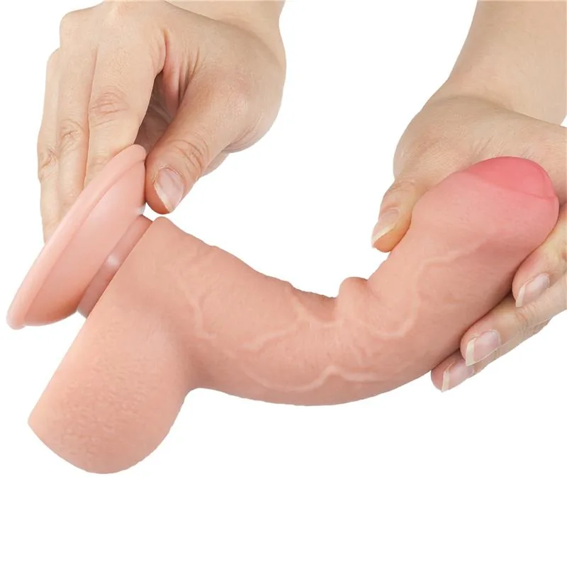 Dildo Dupla Camada Pele Retrátil Lovetoy 17,5 cm — vista 3 de 3