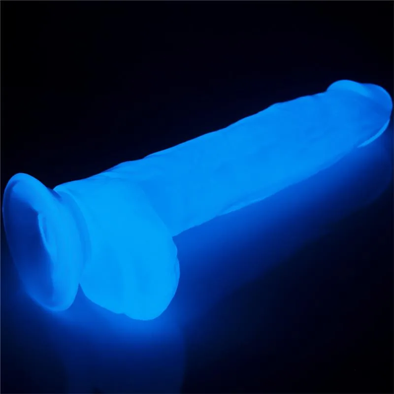 Dildo Lumino Luz Azul Lovetoy 25 cm — vista 3 de 3