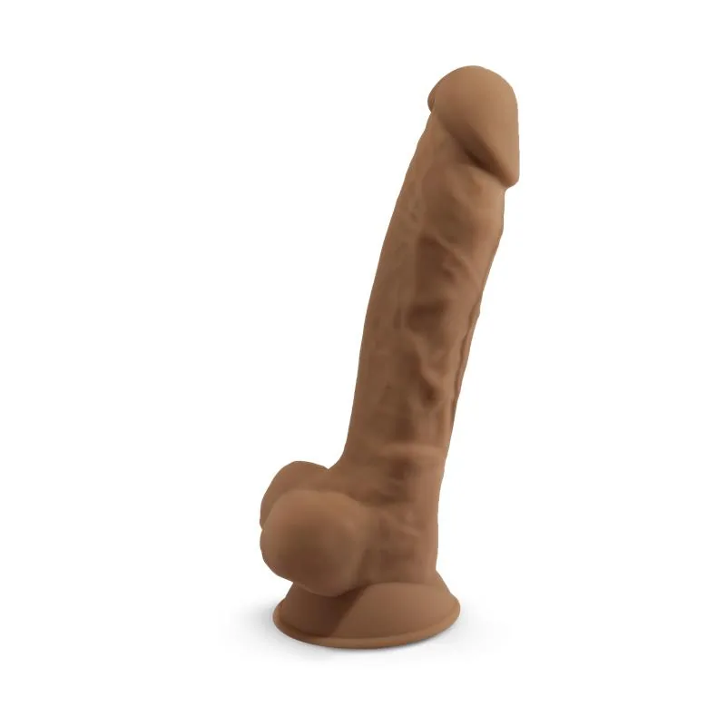 Dildo Dupla Densidade Modelo 1 Silexd Caramelo 18 cm