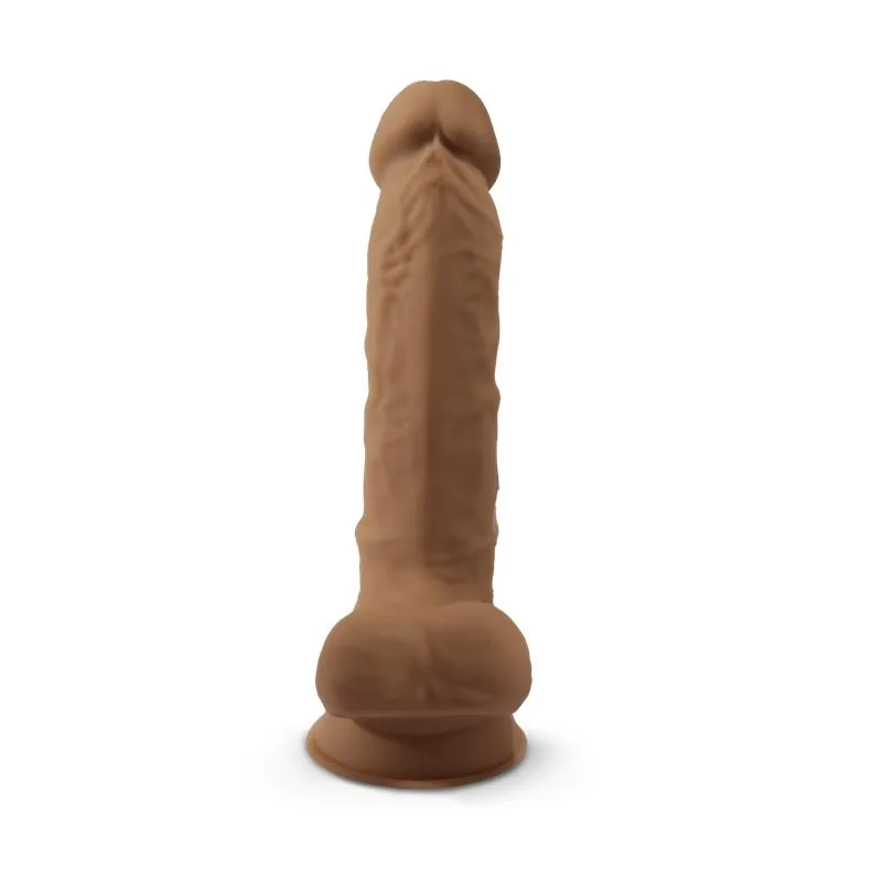 Dildo Dupla Densidade Modelo 1 Silexd Caramelo 18 cm — vista 3 de 3