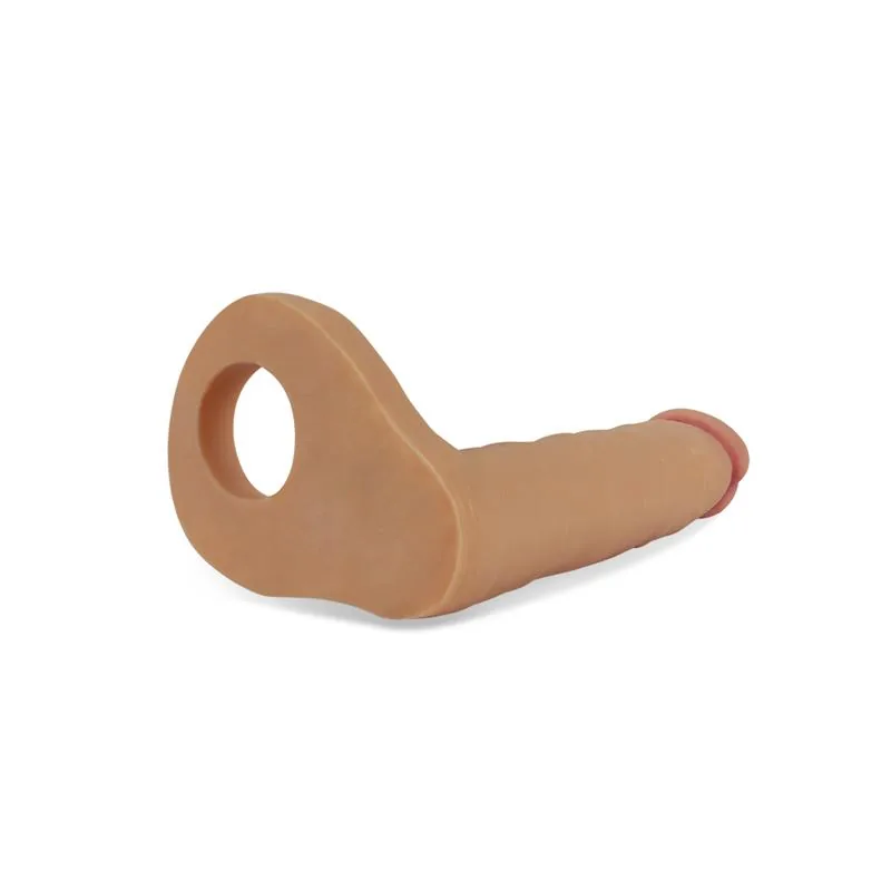 Dildo Duplo Ultra Macio Lovetoy Natural 15,9 cm — vista 3 de 3