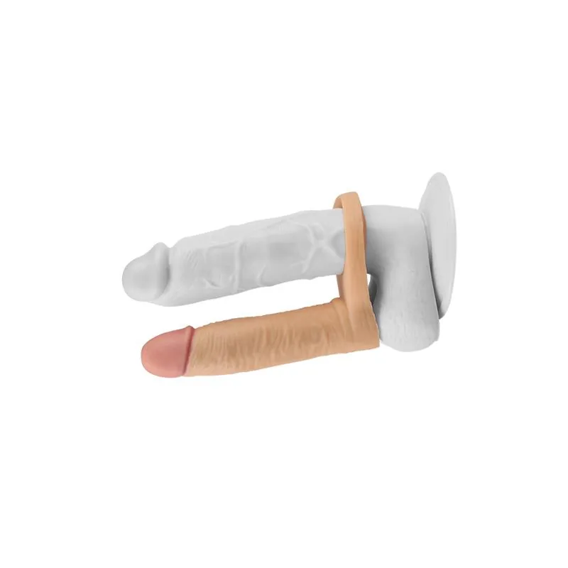 Dildo Ultra Macio Duplo Vibração 5.8 Natural — vista 3 de 3