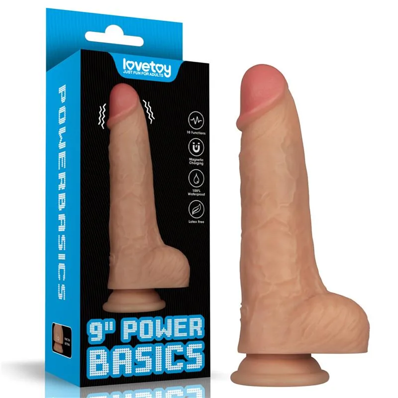 Dildo Vibratório Power Basics Lovetoy Cor de Pele 23 cm