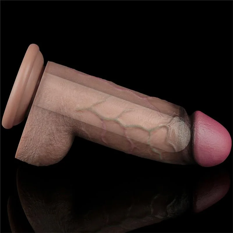 Dildo Dupla Camada XXL Silicone Lovetoy Cor de Pele 24 cm — vista 3 de 3