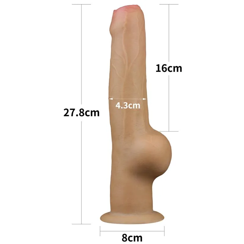 Dildo Realista Dupla Camada LoveToy 27,8 cm — vista 8 de 9
