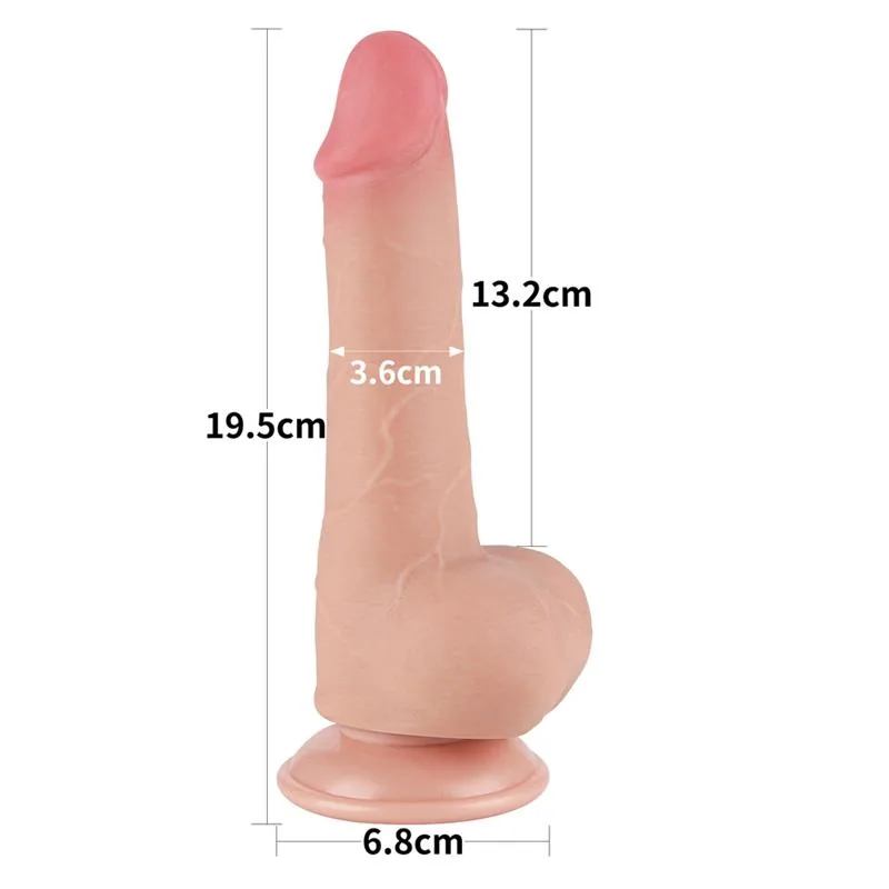 Dildo Realista de Dupla Camada TPE com Pele Deslizante 19,5 x 3,6 cm Lovetoy — vista 12 de 13