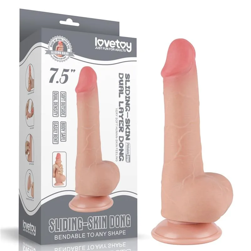 Dildo Realista de Dupla Camada TPE com Pele Deslizante 19,5 x 3,6 cm Lovetoy — vista 13 de 13