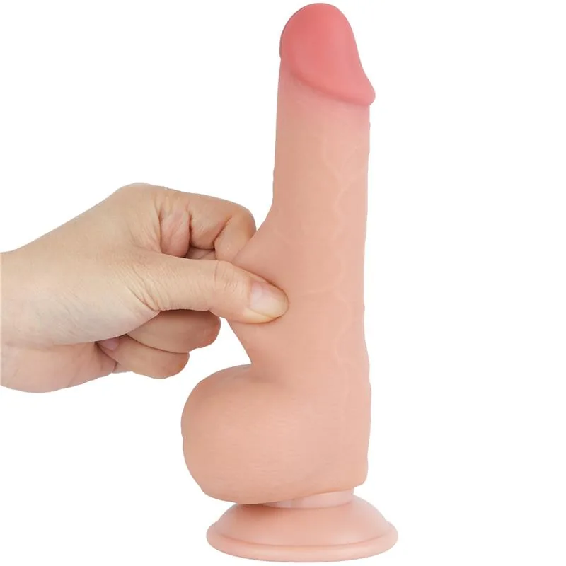 Dildo Realista de Dupla Camada TPE com Pele Deslizante 19,5 x 3,6 cm Lovetoy — vista 2 de 13
