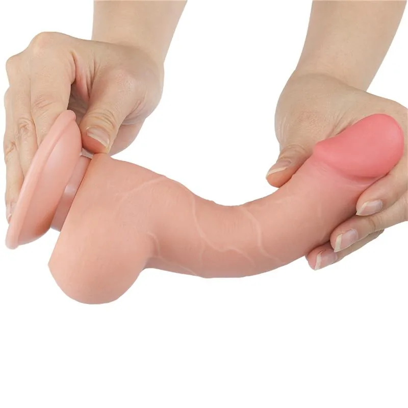 Dildo Realista de Dupla Camada TPE com Pele Deslizante 19,5 x 3,6 cm Lovetoy — vista 3 de 13