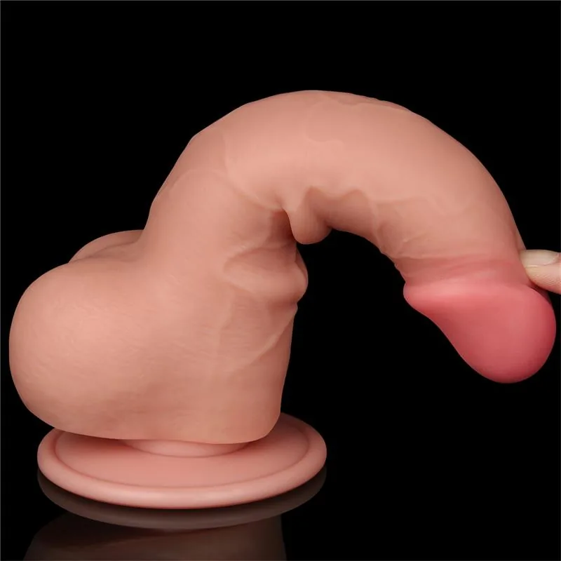 Dildo Realista de Dupla Camada TPE com Pele Deslizante 19,5 x 3,6 cm Lovetoy — vista 5 de 13