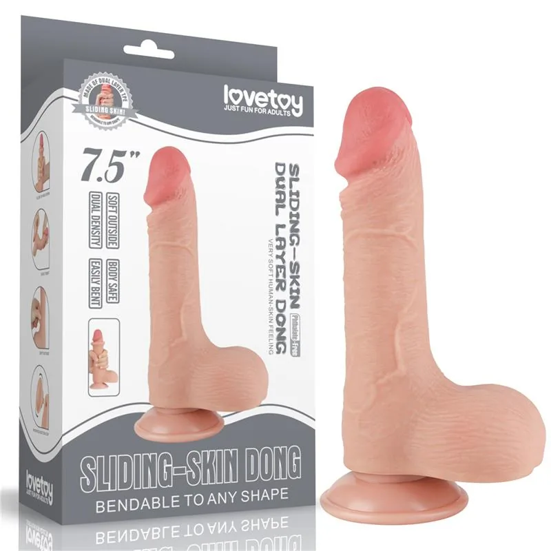 Dildo Realista de Dupla Camada TPE com Pele Deslizante 19,5 x 3,7 cm Lovetoy — vista 13 de 13