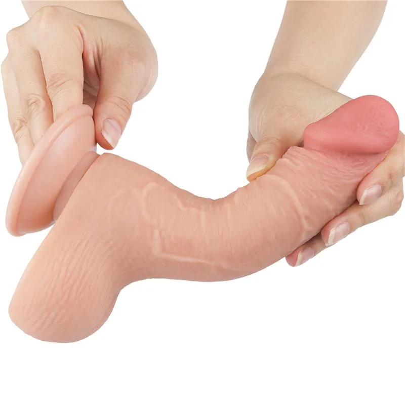 Dildo Realista de Dupla Camada TPE com Pele Deslizante 19,5 x 3,7 cm Lovetoy — vista 3 de 13