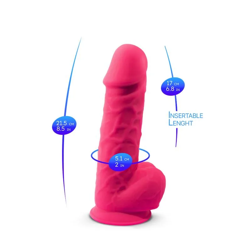 Dildo Realista de Dupla Densidade Silexpan Modelo 1 com Testículos SilexD Rosa — vista 6 de 7