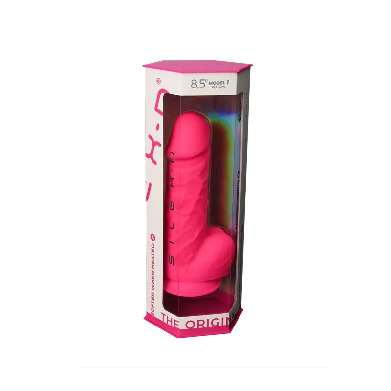 Dildo Realista de Dupla Densidade Silexpan Modelo 1 com Testículos SilexD Rosa — vista 7 de 7