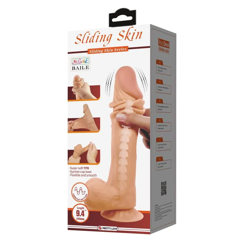 Dildo Realista Dupla Densidade com Vibração e Ventosa 24 cm Baile — vista 10 de 10