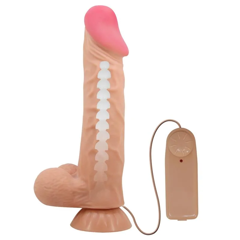 Dildo Realista Dupla Densidade com Vibração e Ventosa 24 cm Baile — vista 2 de 10