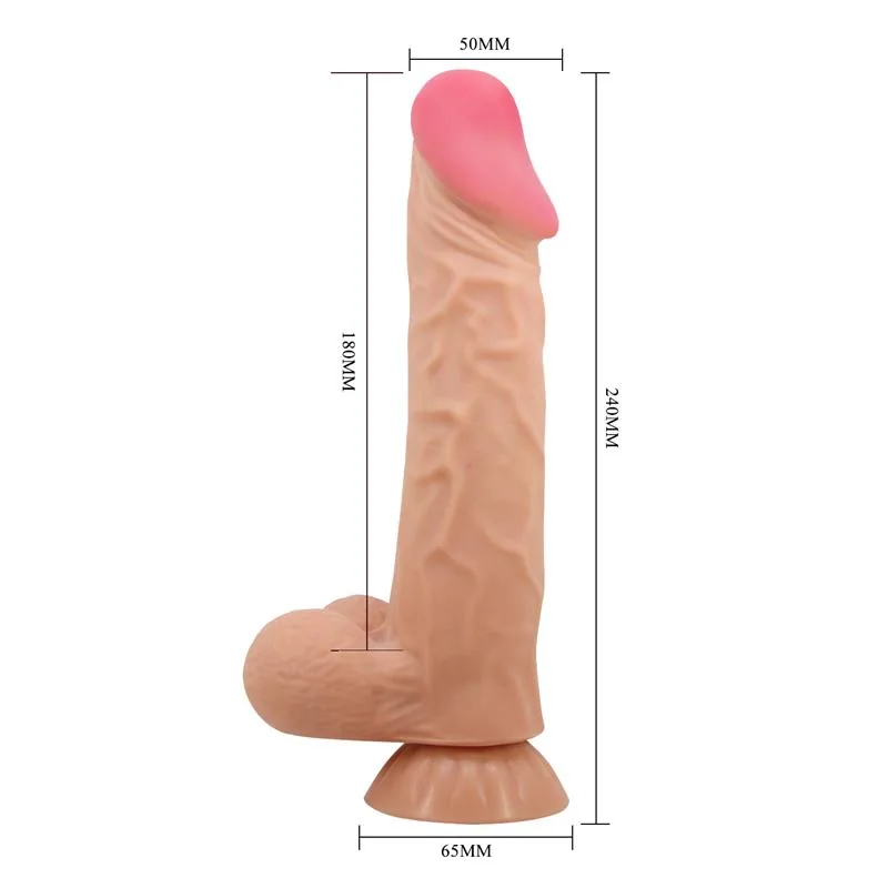 Dildo Realista Dupla Densidade com Vibração e Ventosa 24 cm Baile — vista 9 de 10