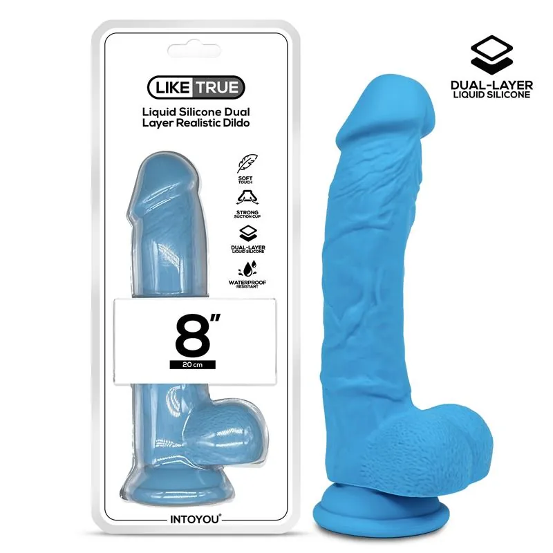 LikeTrue Dildo Silicone Líquido 20 cm Azul